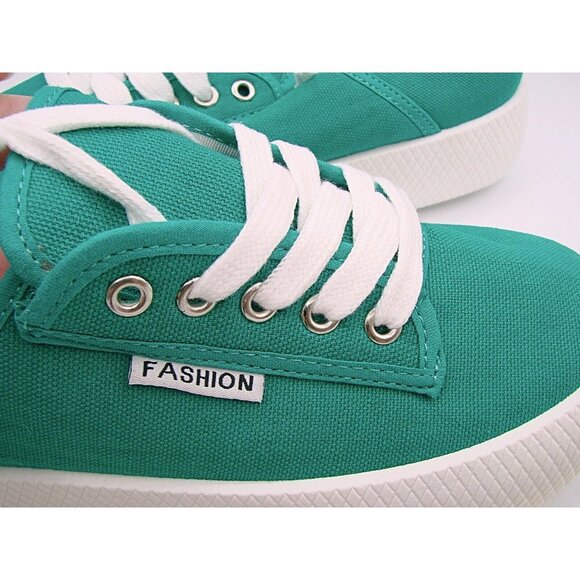 NEW Slocyclub Chunky Sneakers Aqua Blue Green Teal Lace Up Size 39 US 9 Dust Bag - Picture 6 of 12
